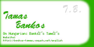 tamas bankos business card
